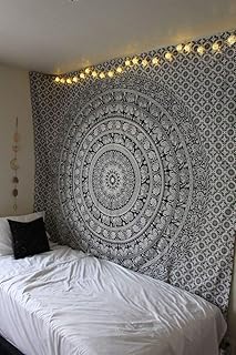 Popular Handicrafts Black and White Hippie tapestries Mandala Tapestry C...