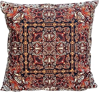 Ethnic Print Cushion Cover, Premium Quality Chenille Cotton 16 X 16 Inch...