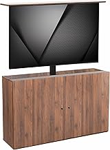 VIVO Walnut TV Cabinet with Motorized Vertical Lift Television Stand, Ho...