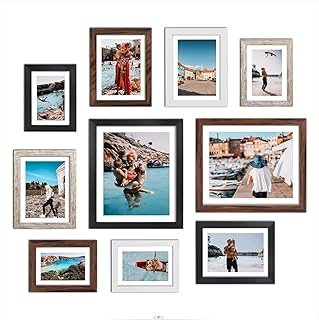 Giftgarden Multi Colors Picture Frames with Mat for Multiple Sizes Photo...
