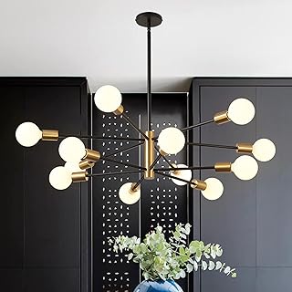 Modern Chandelier Ceiling Light Fixture Sputnik Chandeliers Gold and Bla...