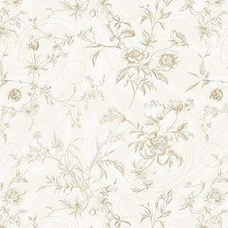 Ismoon Peel and Stick Wallpaper Floral Vintage Stick on Wall Paper Beige...