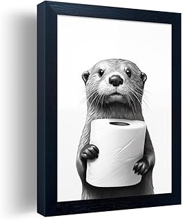 Bathroom Picture Wall Decor, Framed Black and White Bathroom Wall Art, T...