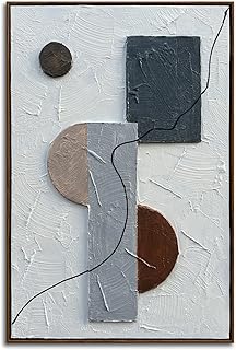 Framed Modern Textured Wall Art, Framed Artwork, Abstract 3D Wall Painti...