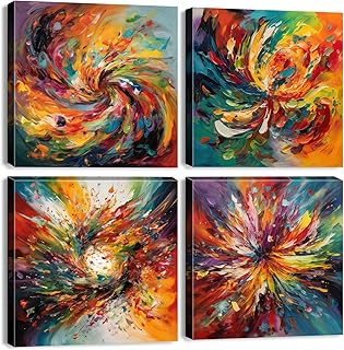 Colorful Abstract Wall Art Multi Color Graffiti Canvas Pictures Bedroom ...
