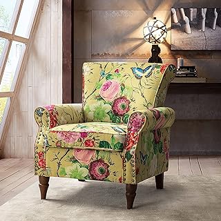 HULALA HOME Modern Wingback Accent Chair with Wood Legs & Removable Cush...