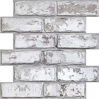 3D Faux Brick Wall Panel, Peel and Stick Brick Tiles, 10 Pcs of 12