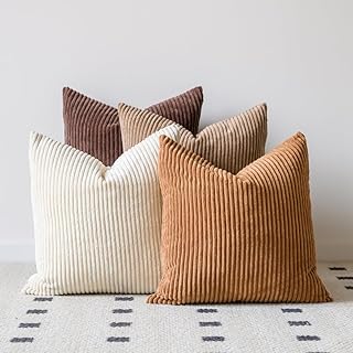LANANAS Neutral Couch Throw Pillow Covers 18x18 Inch Set of 4 Decorative...