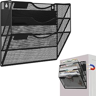 3-Tier Magnetic File Holder, No Drilling Installation File Cabinet Organ...