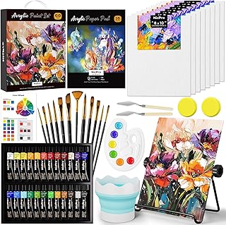 Nicpro 68PCS Acrylic Paint Canvas Set for Adults, Art Painting Supplies ...