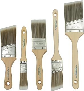 Pro Grade, Paint Brushes, 5-Piece, Paint Brush Set: Flat & Angle Brushes...