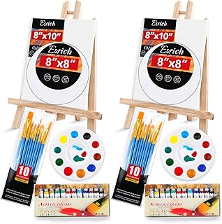 ESRICH Acrylic Paint Canvas Set,52 Piece Professional Painting Supplies ...