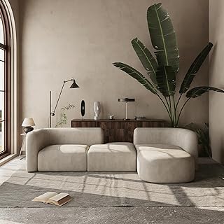 Acanva Luxury Modern Tight Curved Back Velvet Sofa, Minimalist Style Com...