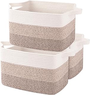 OIAHOMY Storage Basket, Woven Baskets for Storage, Cotton Rope Basket fo...