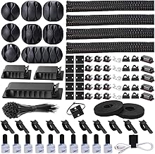 N NOROCME 192 PCS Cable Management Kit 4 Wire Organizer Sleeve,11 Cable ...