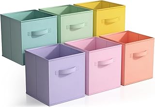 Sorbus 11 Inch Fabric Storage Cubes - Sturdy Collapsible Bins With Handl...