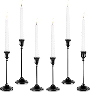 Candlestick Holders, 6PCS Metal Taper Candle Holder, Black Candle Holder...