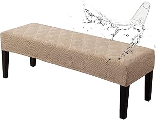 Waterproof Dining Room Bench Covers, Stretch Jacquard Bench Seat Protect...