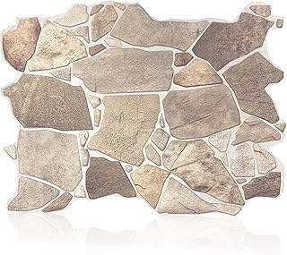 CONCORD WALLCOVERINGS ™ Retro-Art 3D Faux Stone Wall Panels, Pack of 10,...