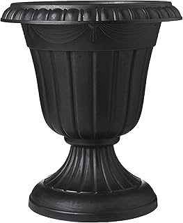 Arcadia Garden Products PL10BK Classic Traditional Plastic Urn Planter I...