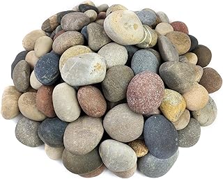 20 lbs Large River Rocks for Outdoor Landscaping, 3-4 Inch Decorative Pe...