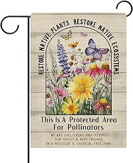 Dyrenson Restore Native Plants Wildflower Decorative Garden Flag, Floral...