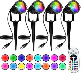 Halloween Christmas Spotlight Outdoor: 12W RGBW LED Spot Lights Outdoor ...