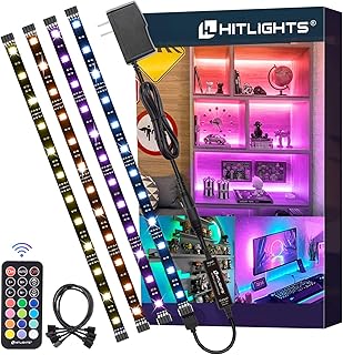 LED Strip Lights, HitLights 4 Pre-Cut 1ft/4ft Small Light Strips Dimmabl...