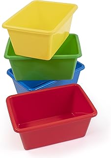 Humble Crew Toy Storage Bins for Kids, Set of 4, Primary Colors, Small -...