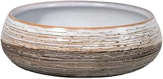 Serene Spaces Living Glazed Ceramic Bowl Vase, Floating Candle Holder, D...