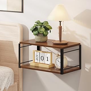 Floating Nightstand, Wood Bedside Shelf Wall Mounted Nightstand, Floatin...