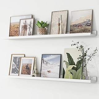 Picture Ledge Shelf, Floating Shelves Set of 2, 48 Inches Long Large Nur...