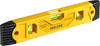 Torpedo Level Magnetic, Firecore 9 Inch Shockproof Small Leveler Tool wi...