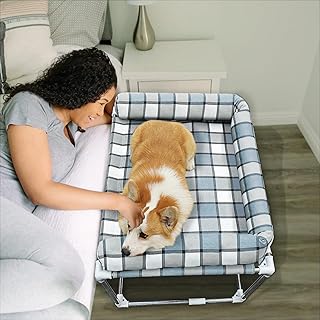 Bedside Cosleeper Pet Dog Bed - Dog Beds with Pillow Extension Attached ...