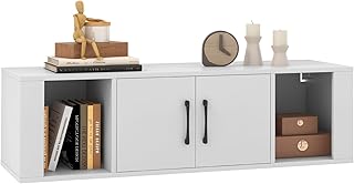 Giantex Wall Mounted Storage Cabinet 2 Cube Floating Media Hanging Desk ...