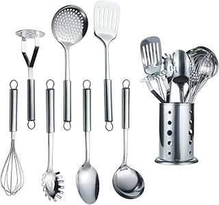 Berglander Cooking Utensil Set 8 Piece, Stainless Steel Kitchen Tool Set...