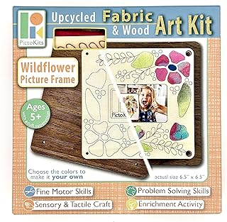 Picture Frame Art Kit - Wildflowers (Upcycled Fabric & Wood)