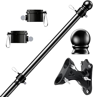 PHITRIC Flag Pole Kit, Tangle Free Spinning Stainless Steel Rustproof Fl...