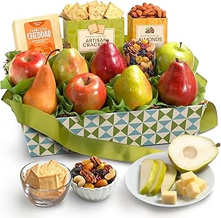 A Gift Inside Classic Fresh Fruit Basket Gift with Crackers, Cheese and ...