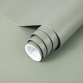 practicalWs Sage Green Wallpaper Stick and Peel Green Contact Paper 17.7...