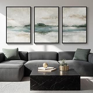 Large Framed Abstract Nature Landscape Wall Art for Living Room, Set of ...