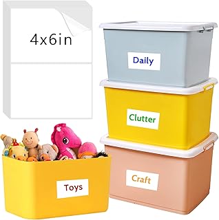 150 Pcs Labels for Storage Bins, 6 X 4 Inch Removable Labels for Storage...