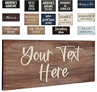 Personalized Signs for Home, Custom Sign with Any Text, 3 Sizes - 12 Bac...