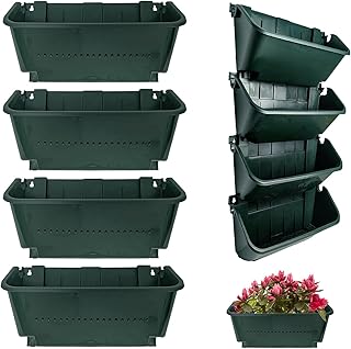 Self-Watering Wall Mounted Planter Set, Indoor and Outdoor Vertical Plan...