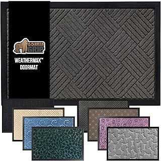 GORILLA GRIP 100% Waterproof All-Season WeatherMax Doormat US Designed N...