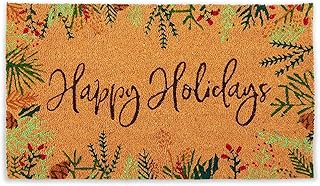 Okuna Outpost Holiday Front Door Mat Coco Coir Doormat - 17 x 30 in Mult...