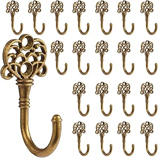 20 PCS Vintage Metal Wall Hooks, Bohemian Decorative Hook with Screws, W...