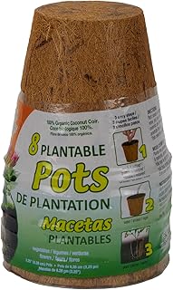 The HC Companies 8-Pack of 3 Fiber Grow Pots in Brown Color (RZR0300)