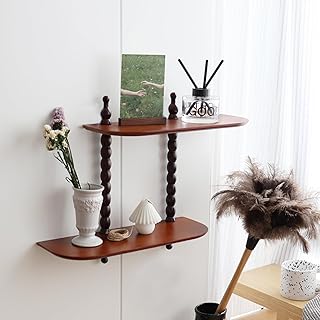 FRIADE 2-Tier Wall Mounted Floating Shelf with Two Roman Column,Decorati...