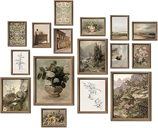 16 PCS Vintage Wall Art Decor, Farmhouse Wall Prints for Bedroom, Rustic...